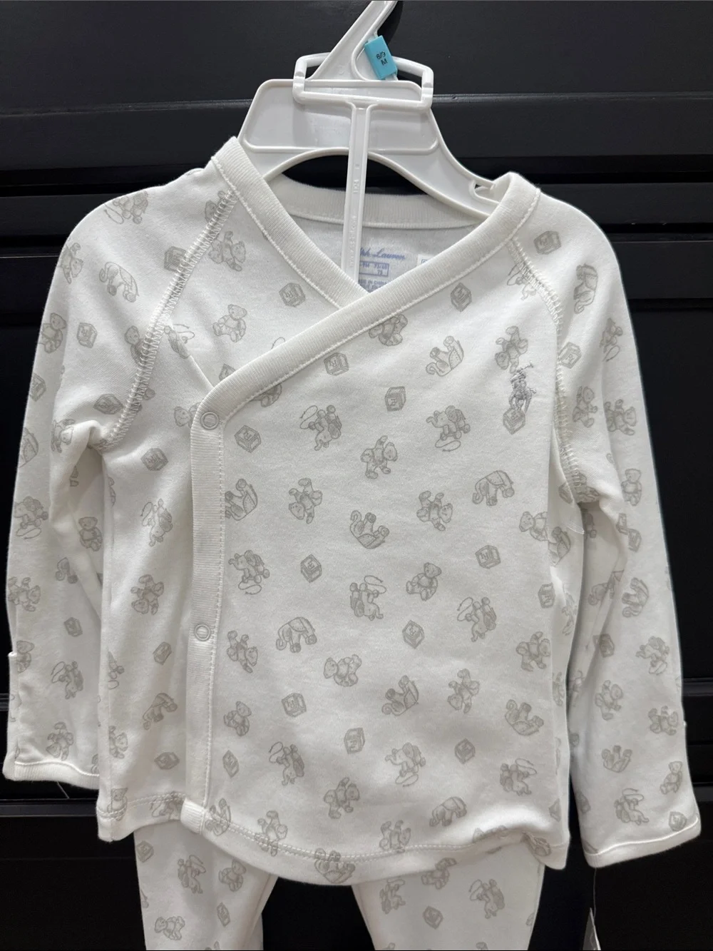 Ralph Lauren Baby Set Kimono and Pants Size 6-9 Months 100% Cotton